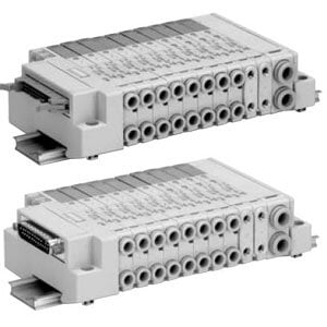 10-SS5Z3-60* Manifold, D-sub & Flat Ribbon Cable Connector, Plug-in, Clean Series