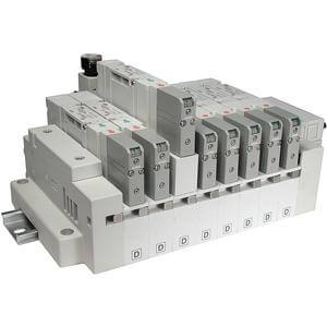SS5V2-16F/P*, 2000 Series, Cassette Base Manifold, D-sub Connector & Flat Ribbon Cable