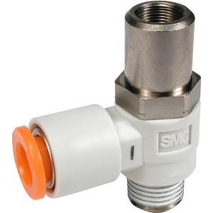 AS*1F-D, Speed Controller, One-touch Fitting, Elbow & Universal Style, Flat Head Screwdriver Adjusting