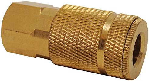 HAK Pneumatic 1/4" Body x 1/4" NPT Female Manual Industrial Interchange Coupler Brass