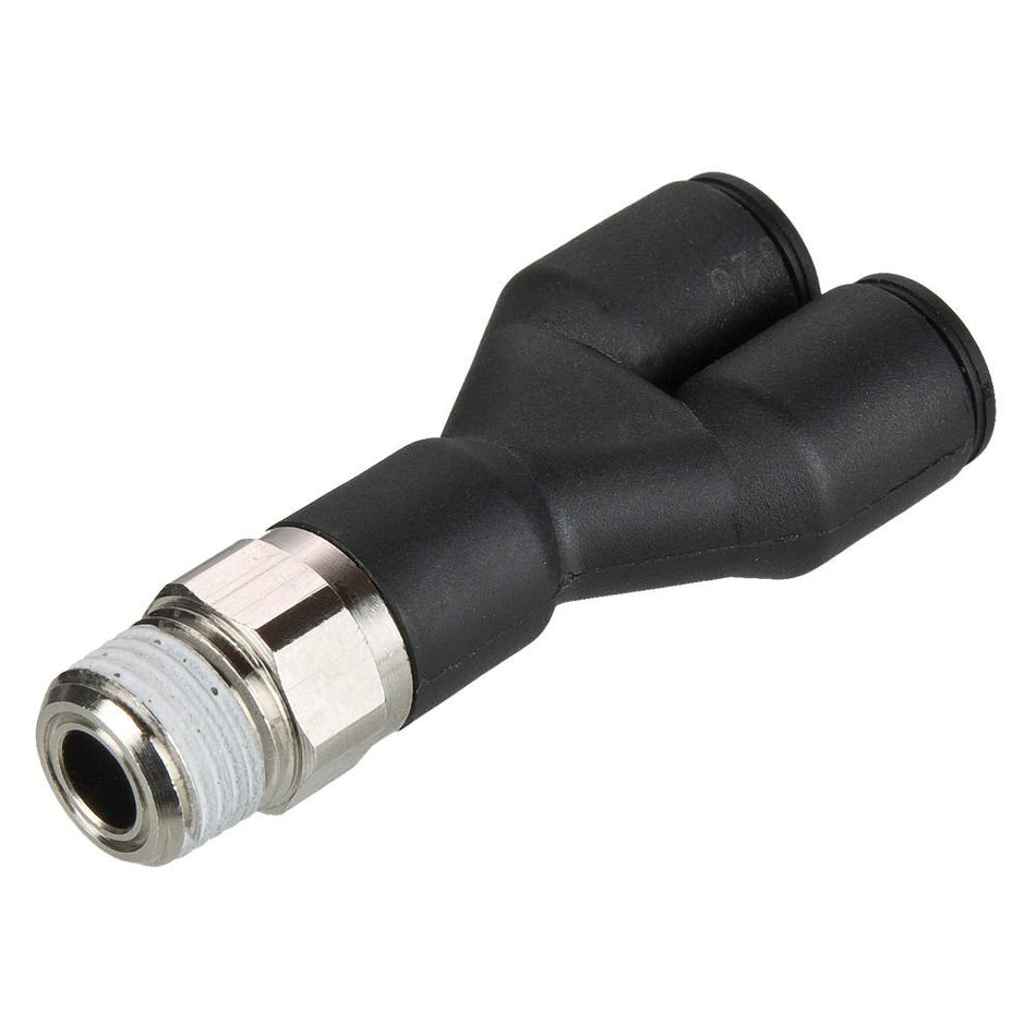 HAK Pneumatic Compact BPWT SERIES Push to Connect Y Metric Tube x BSPT Male