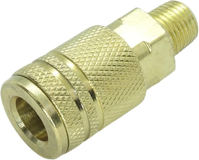 HAK Pneumatic 3/8" Body x 3/8" NPT Male Manual Industrial Interchange Coupler Steel