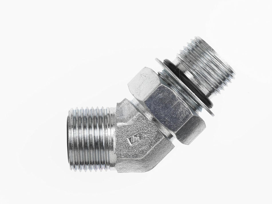 HAK Hydraulic ORFS Bulkhead 45 Elbow
