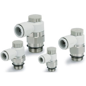 AS***1FG-A, Stainless Steel Type Speed Controller, One Touch Fitting, Push Lock, Elbow/Universal Type