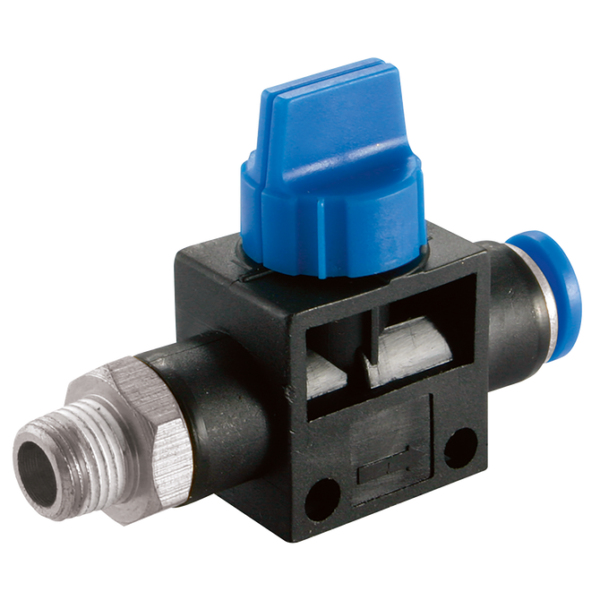 HAK Pneumatic HVFS Push to Connect 2 Way Hand Valve Imperial Tube x NPT Male