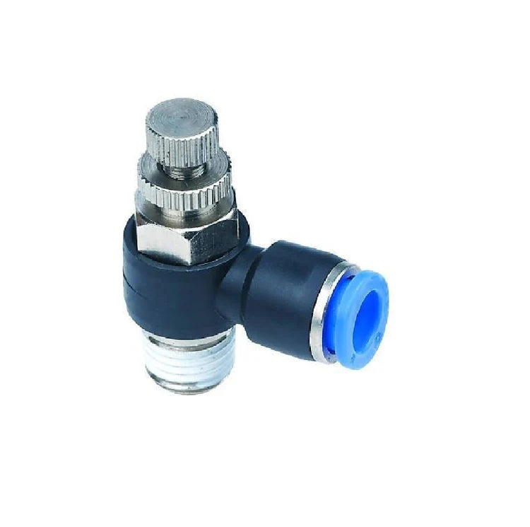 HAK Pneumatic JSCB SERIES Push to Connect Speed Control METER IN Imperial Tube x NPT Male