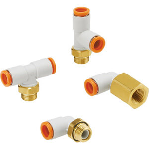 KQ2, One-touch Fitting, Inch Size Tube, NPT Connection Thread, w/Face Seal