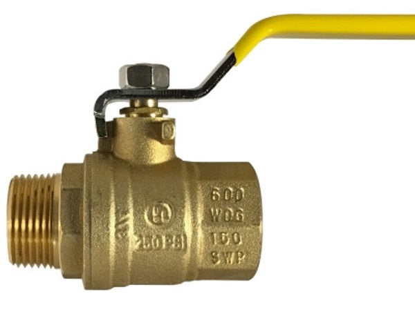 H.A.K. Pneumatic Full Port Standard Brass Ball Valve Male-Female (C.S.A. Approved)
