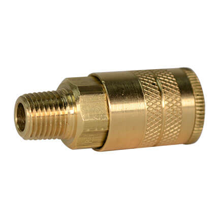 HAK Pneumatic 1/4" Body x 1/4" NPT Male Manual Industrial Interchange Coupler Brass
