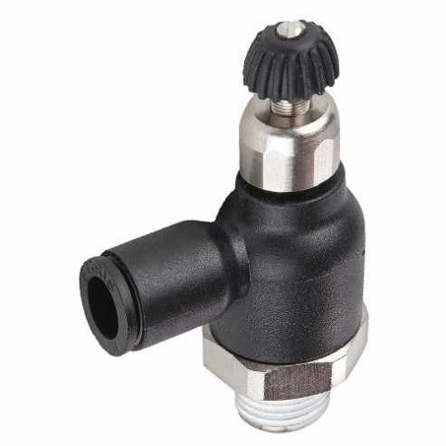HAK Pneumatic Legris Style BNSE SERIES Push to Connect Speed Control Metric Tube x BSPT Male