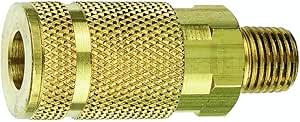 HAK Pneumatic 1/4" Body x 1/4" NPT Tru-Flate Male Interchange Quick Coupler Steel
