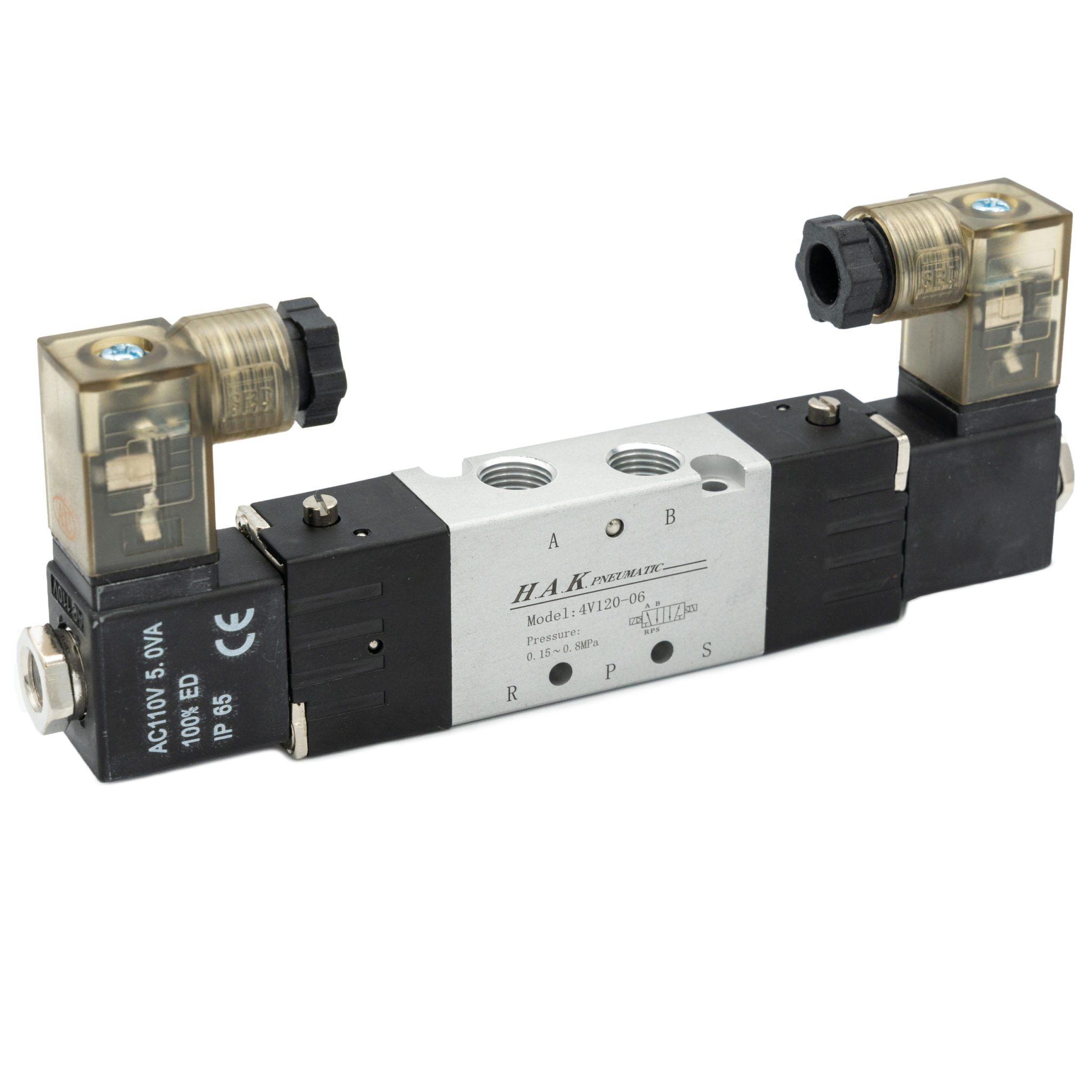 Pneumatic (4 Way / 5 Port / 2 Position) Directional double Coil ...