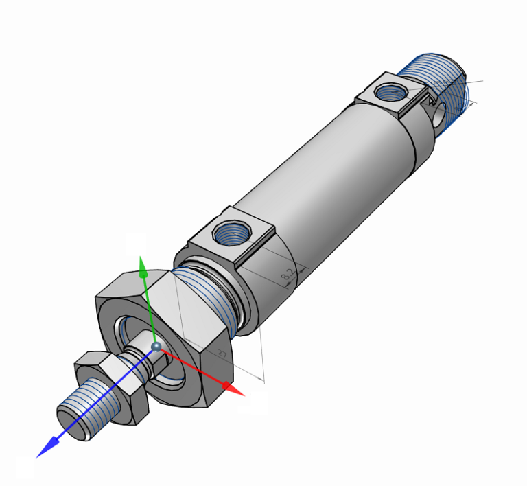 20 MM Steel Barrel-Double Acting, Single Rod Air Cylinder